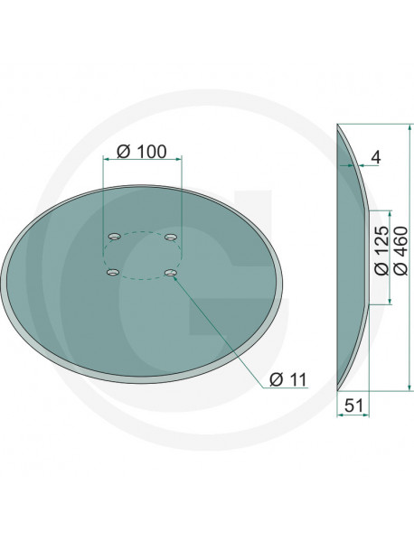 Orný disk hladký Ø460mm